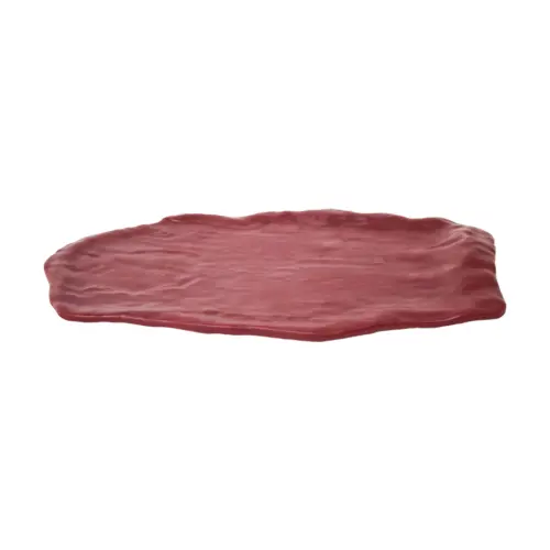 Plato de melamina rectangular rojo de 21x40x1.2cm