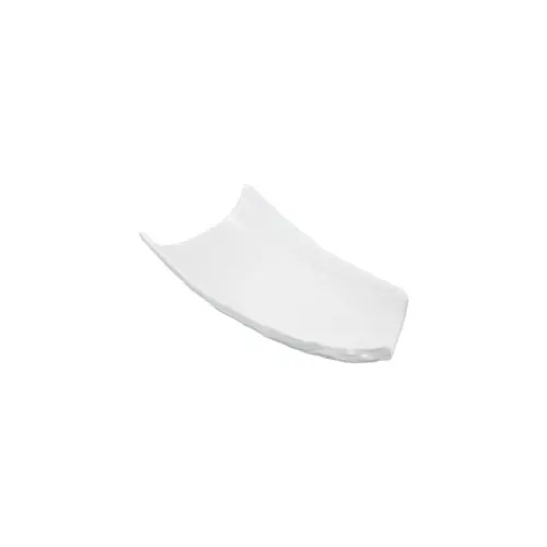 Plato de melamina diseño curvo blanco de 13x26x6.5cm