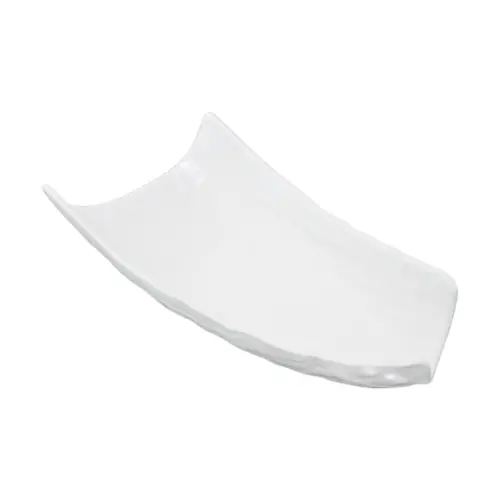 Plato de melamina diseño curvo blanco de 17×34.5x9cm