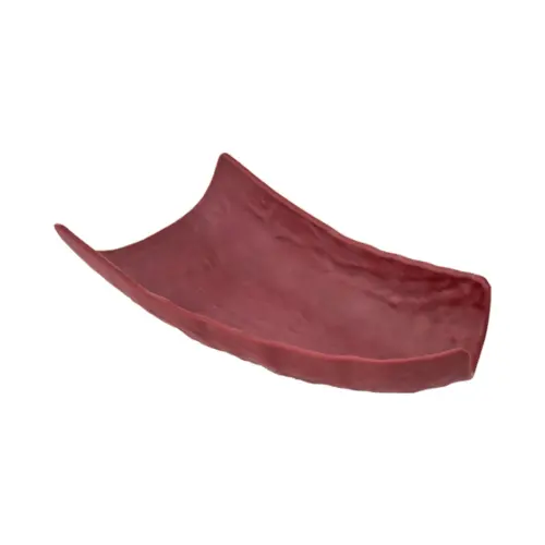 Plato de melamina diseño curvo rojo de 17×34.5x9cm