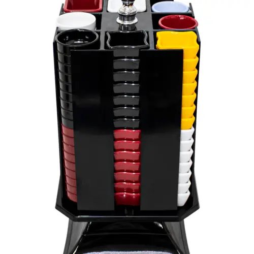 Dispensador rotativo con 138 salseras de melamina de varios colores de 20x20x42cm