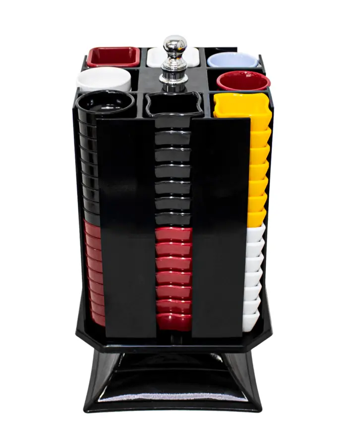 Dispensador rotativo con 138 salseras de melamina de varios colores de 20x20x42cm - Image 2