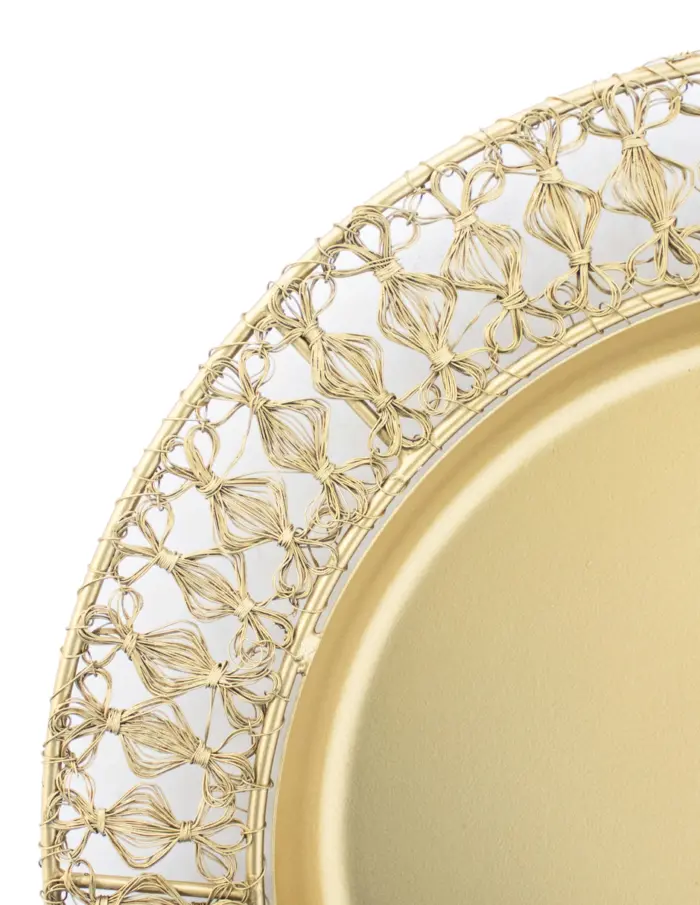 Plato de metal tejido dorado de 1.5x36cm - Image 3
