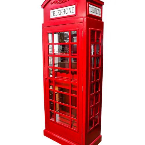 Cava diseño cabina telefónica roja de 73x40x198cm