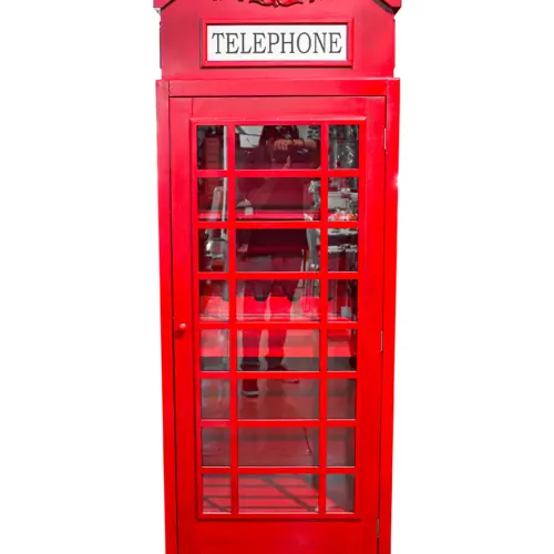 Cava diseño cabina telefónica roja de 73x40x198cm