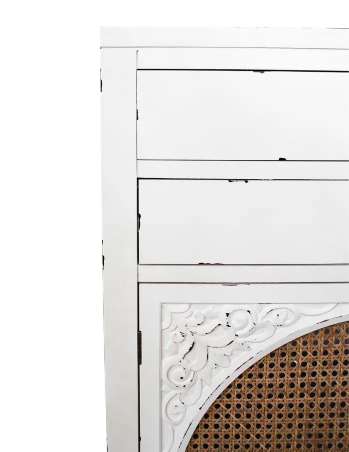 Armario de madera con 4 cajones y puertas diseño vintage de 70x40x135cm - Image 4
