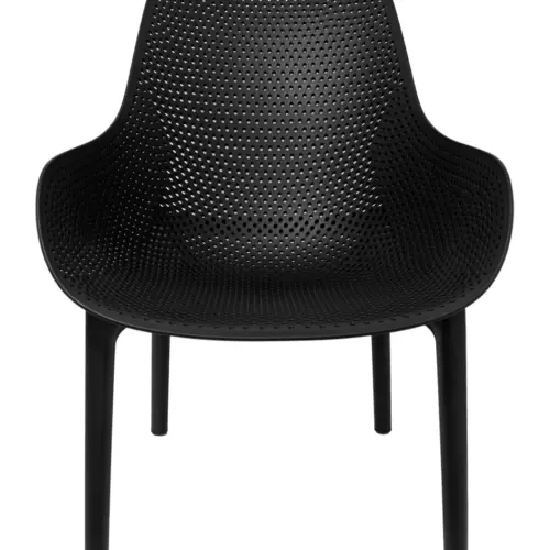 Silla de plástico negra con diseño de puntos de 59x76x82cm