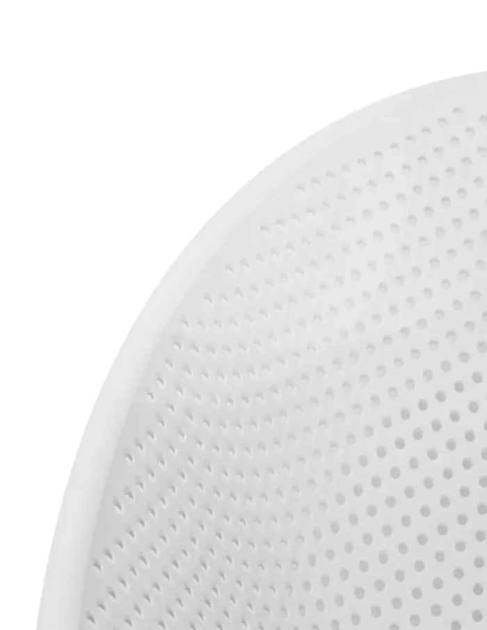 Silla de plástico blanco con respaldo diseño huevo de 59x59x83cm - Image 3