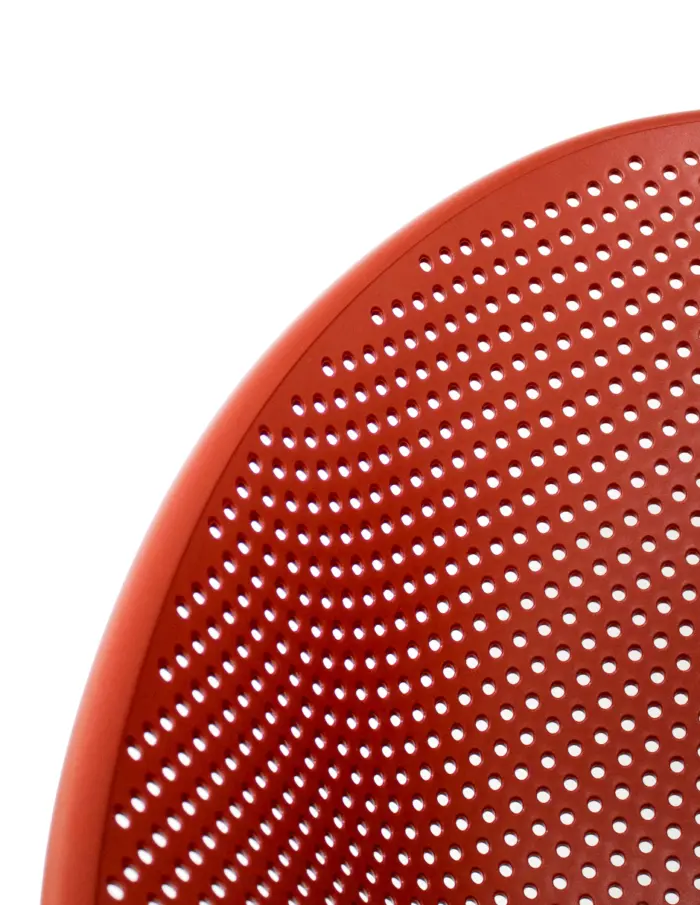 Silla de plástico rojo con respaldo diseño huevo de 59x59x83cm - Image 3