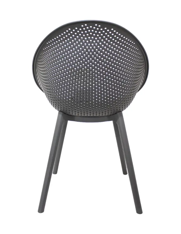 Silla de plástico gris con respaldo diseño huevo de 59x59x83cm - Image 4