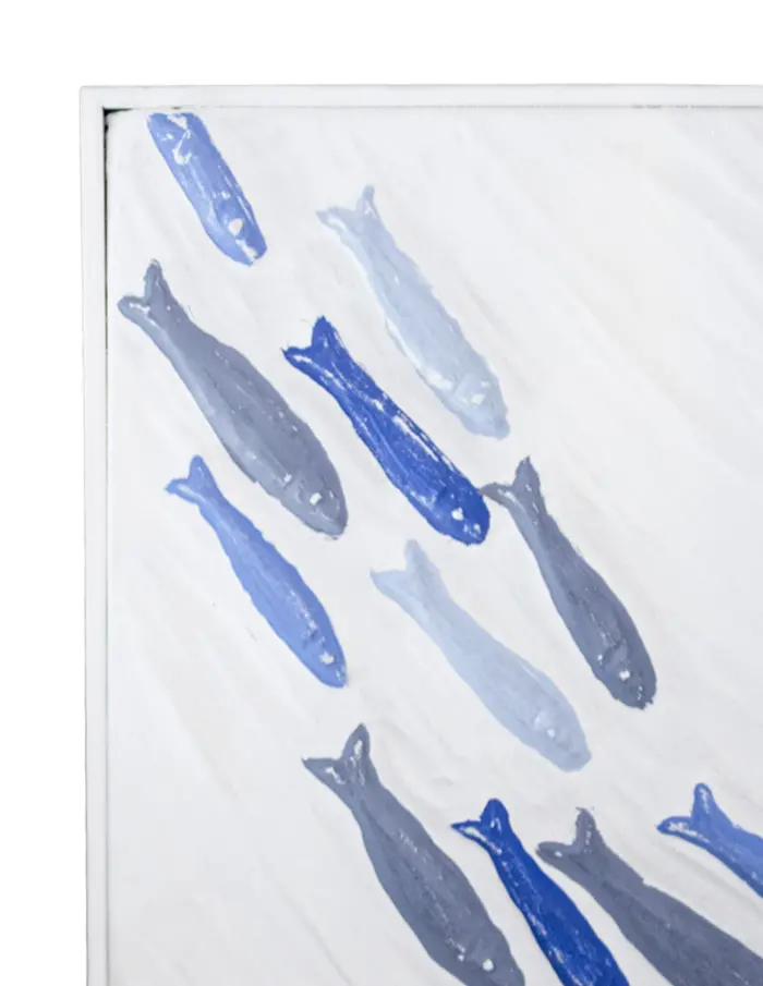 Cuadro diseño peces en tonos azules de 60.8x3x36.8cm - Image 2