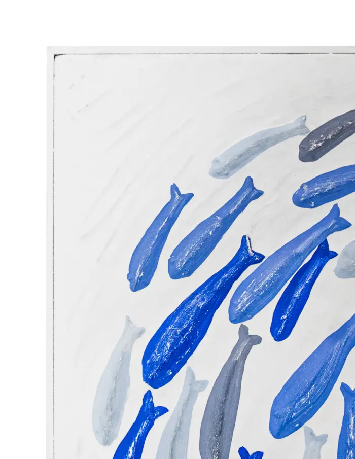 Cuadro diseño peces en circulos en tonos azules de 57x2.5x57cm - Image 2