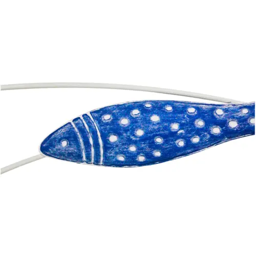 Cuadro de metal diseño peces azules de 60x3x60cm