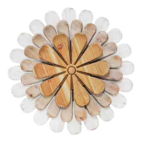 Flor de madera con metal para pared de 51x5x51cm 