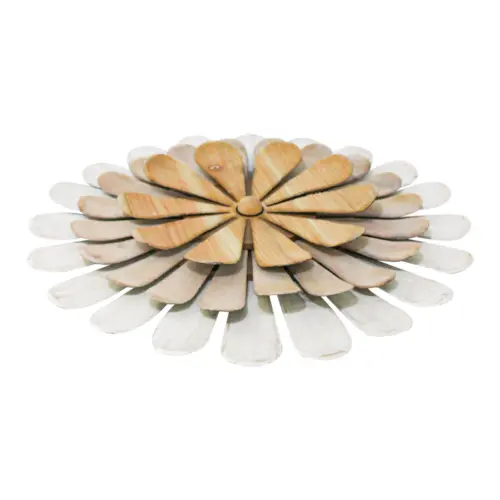 Flor de madera con metal para pared de 51x5x51cm 