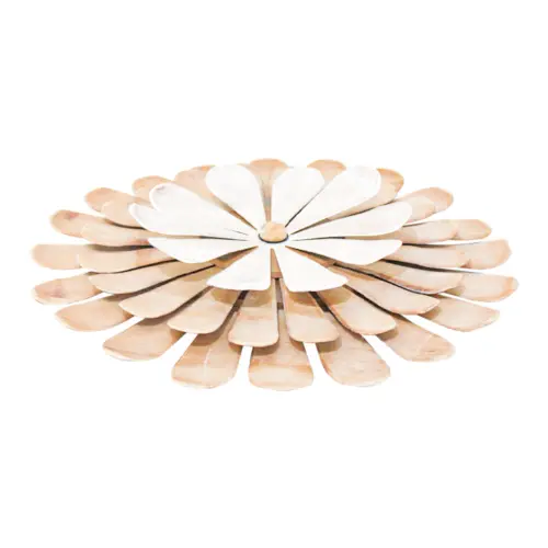 Flor de madera con metal para pared de 51x5x51cm 
