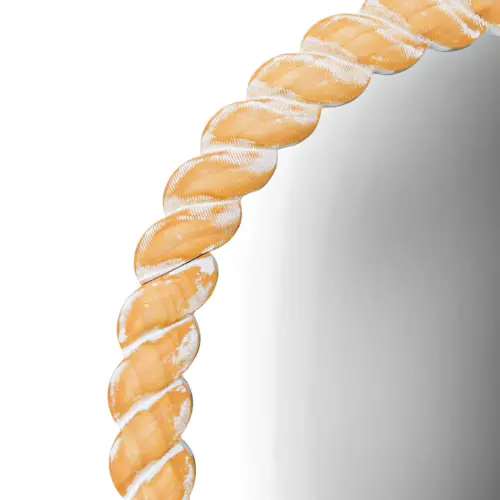 Espejo redondo con orilla de madera de 66x3x66cm