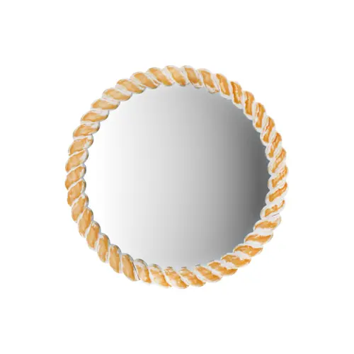 Espejo redondo con orilla de madera de 45x3x45cm