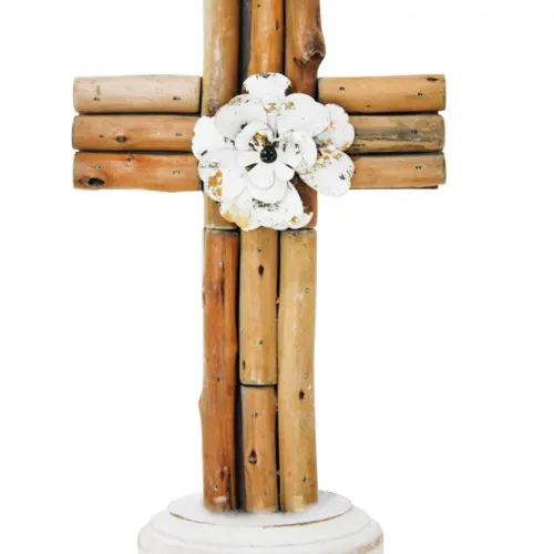 Cruz de mesa de madera de 13x9x22.5cm