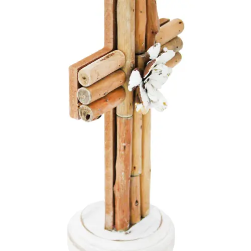 Cruz de mesa de madera de 13x9x22.5cm
