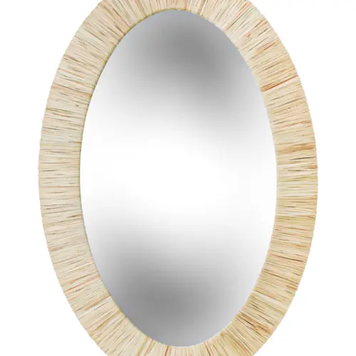 Espejo ovalado con orilla de madera de 69x3x105cm