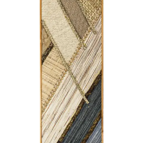 Cuadro de madera diseño tejido natural tonos azul de 30x3x80cm