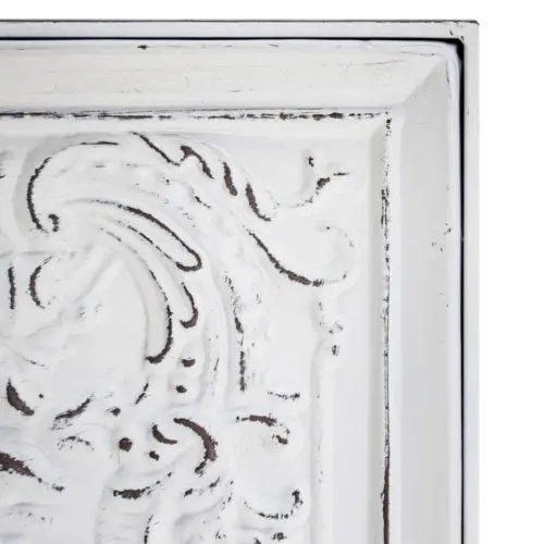 Cuadro metalico diseño grecas blanco de 29x2x91.5cm