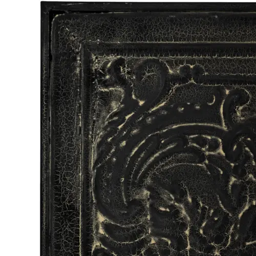 Cuadro metalico diseño grecas negro de 29x2x91.5cm