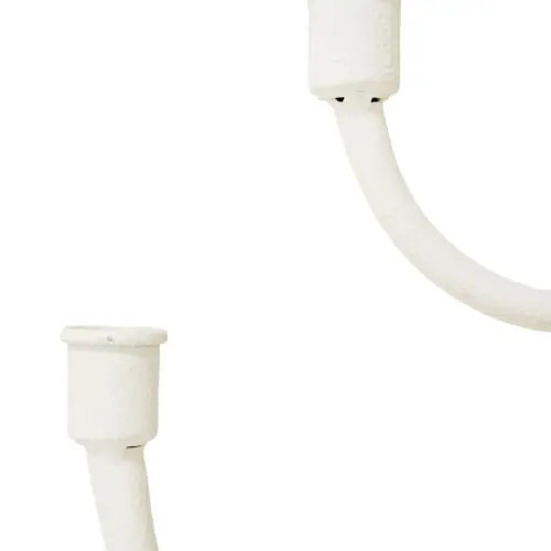 Candelabro de metal para 4 velas blanco con base de madera de 28×11.5×30.5cm