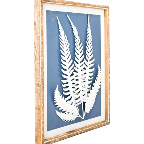 Cuadro de madera diseño hojas de helecho de 31.5×2.8x41cm