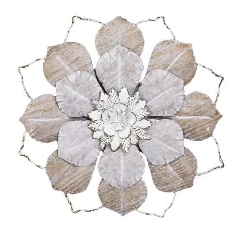 Flor de metal para pared de 34.5x4x34.5cm