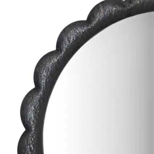 Espejo redondo de madera con la orilla negra de 70.5x3x70.5cm