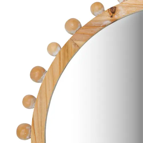 Espejo redondo con marco de madera de 55.5x3x55.5cm