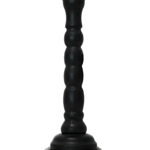 Candelabro de madera negro de 10x10x27cm