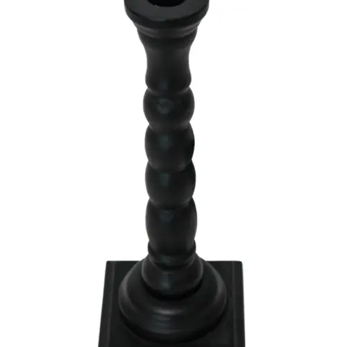 Candelabro de madera negro de 10x10x27cm