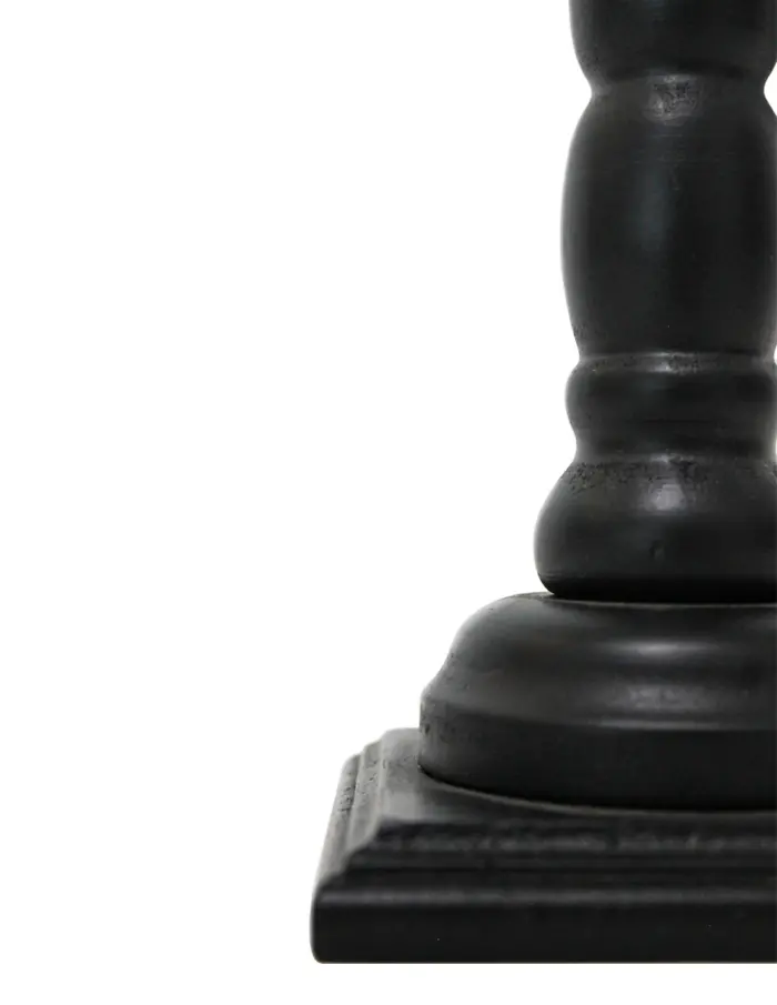 Candelabro de madera negro de 10x10x27cm - Image 3