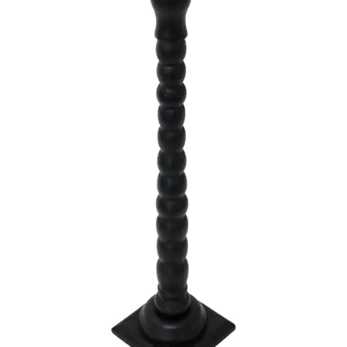 Candelabro de madera negro de 10x10x42cm