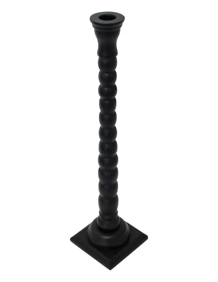 Candelabro de madera negro de 10x10x42cm - Image 2