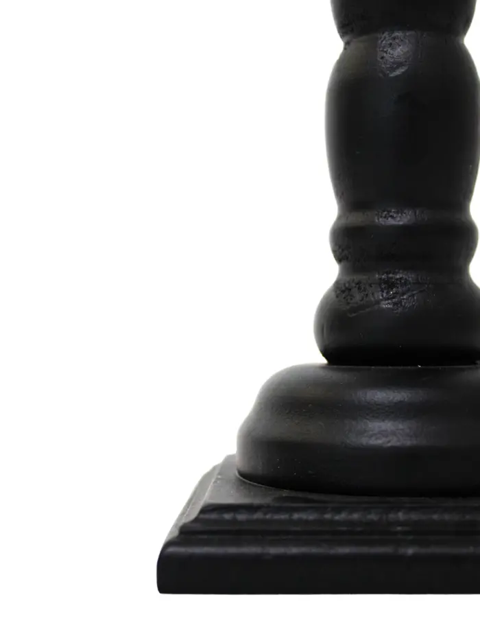 Candelabro de madera negro de 10x10x42cm - Image 3