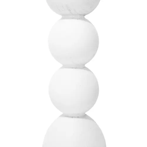 Candelabro de madera blanco de 12x12x28.3cm