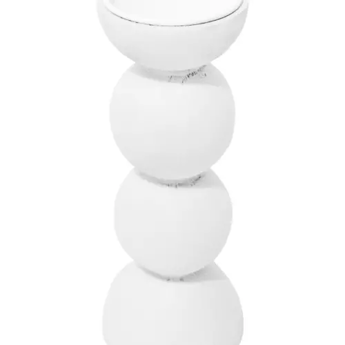 Candelabro de madera blanco de 12x12x28.3cm