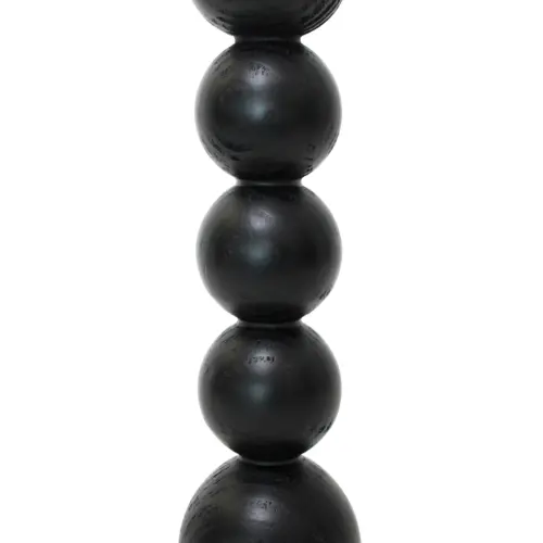 Candelabro de madera negro de 12x12x37cm