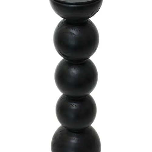 Candelabro de madera negro de 12x12x37cm