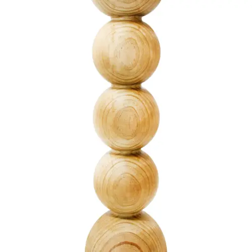 Candelabro de madera natural de 12x12x37cm