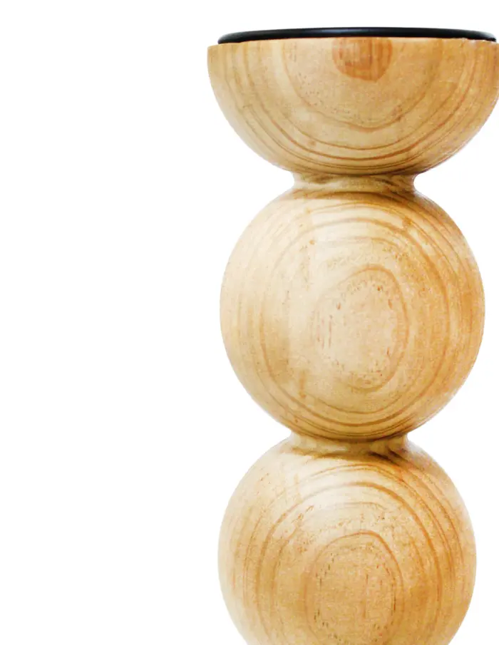 Candelabro de madera natural de 12x12x37cm - Image 3