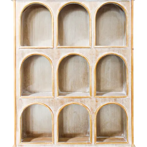 Vitrina de madera con arcos de 60.5x17x77.5cm
