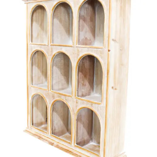 Vitrina de madera con arcos de 60.5x17x77.5cm