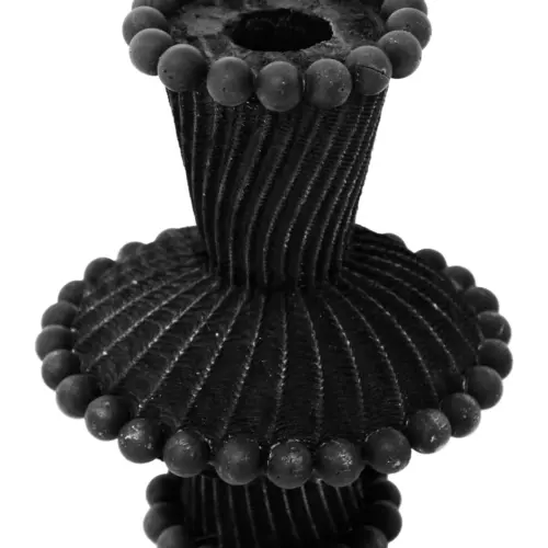 Florero de madera negro de 13.3×13.3x16cm