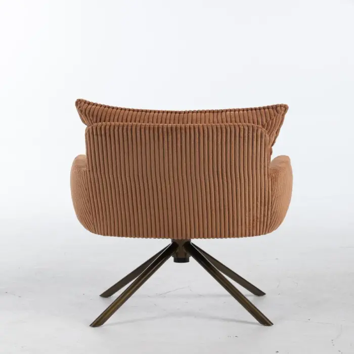 Sillon giratorio de terciopelo marrón de 59x63x90cm peso soportado136kgs - Image 4