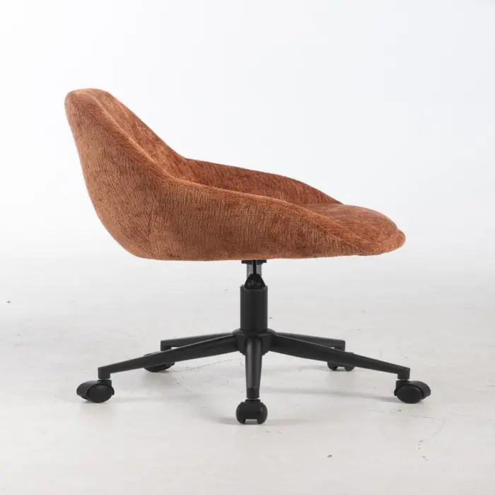 Sillon giratorio de terciopelo marrón de 56.5x61x77.5/87cm peso soportado136kgs - Image 3